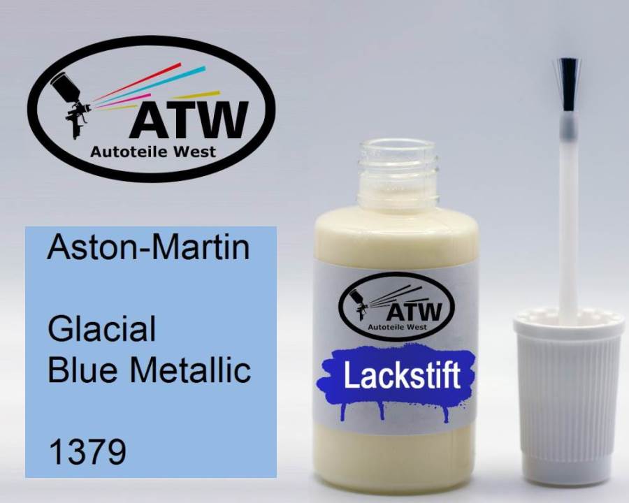 Aston-Martin, Glacial Blue Metallic, 1379: 20ml Lackstift, von ATW Autoteile West.